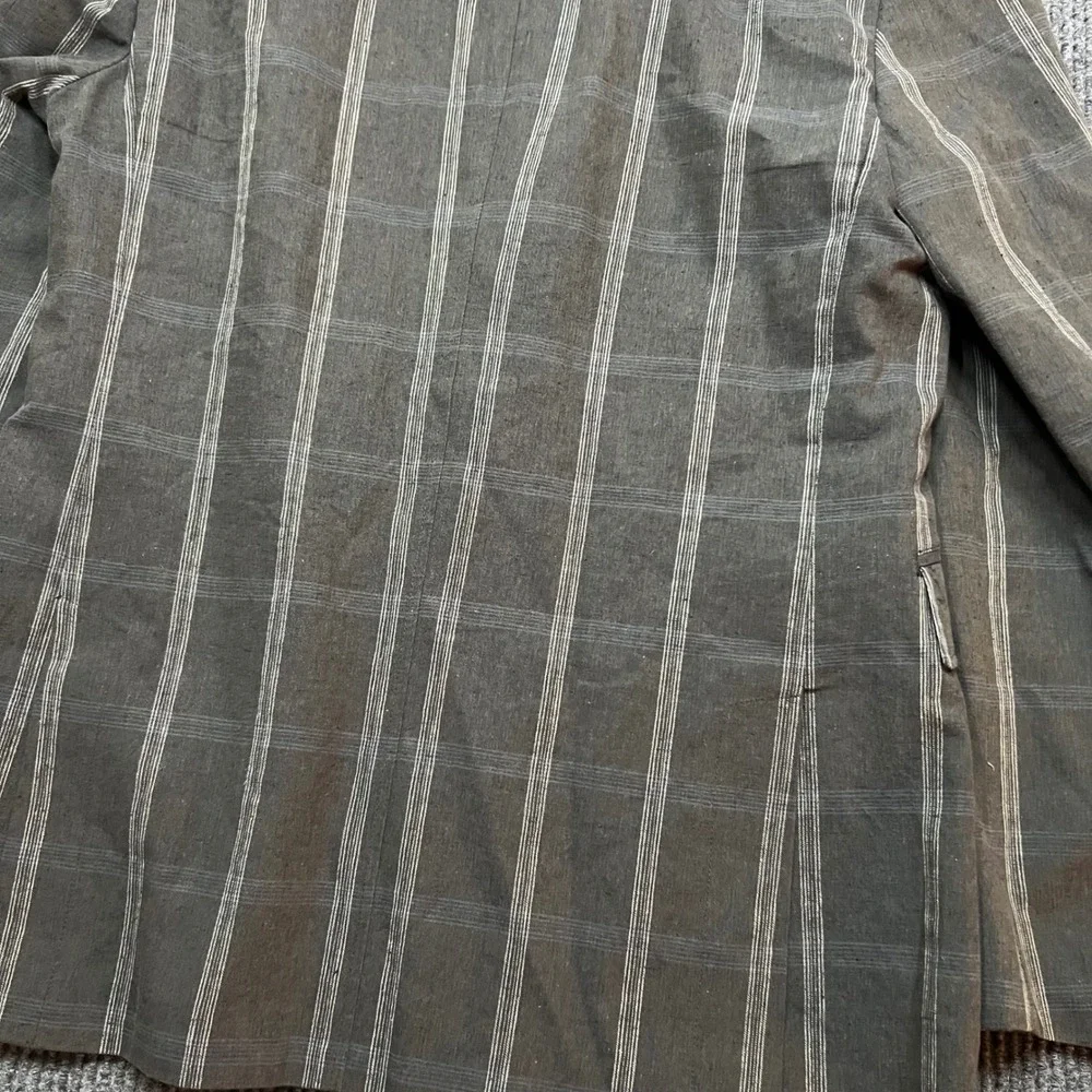 Joseph Abboud Mens Brown Windowpane Plaid Linen Blend Blazer Sport Coat medium
